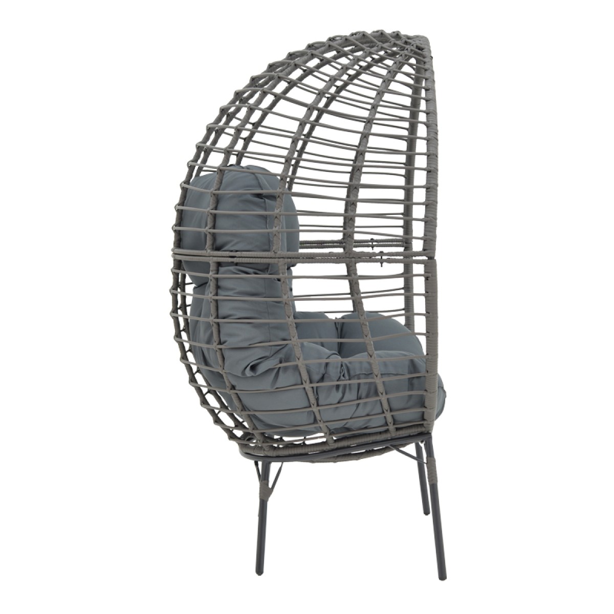 Πολυθρόνα Nestie pakoworld wicker rattan γκρι-μεταλλικό γκρι πόδι-γκρι μαξιλάρι 102x80x155εκ Πολυθρόνα Nestie pakoworld wicker rattan γκρι-μεταλλικό γκρι πόδι-γκρι μαξιλάρι 102x80x155εκ