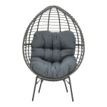 Πολυθρόνα Nestie pakoworld wicker rattan γκρι-μεταλλικό γκρι πόδι-γκρι μαξιλάρι 102x80x155εκ Πολυθρόνα Nestie pakoworld wicker rattan γκρι-μεταλλικό γκρι πόδι-γκρι μαξιλάρι 102x80x155εκ