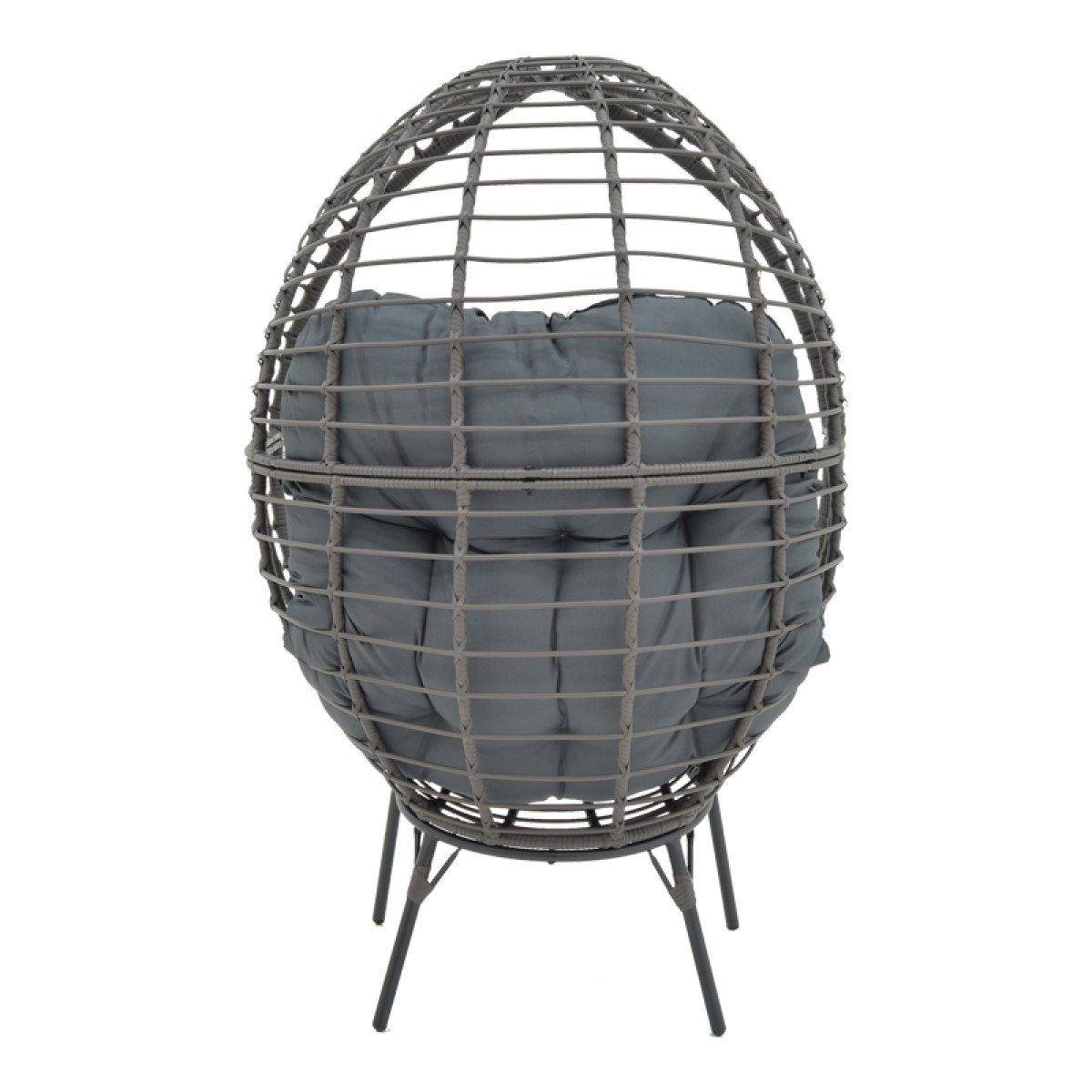 Πολυθρόνα Nestie pakoworld wicker rattan γκρι-μεταλλικό γκρι πόδι-γκρι μαξιλάρι 102x80x155εκ Πολυθρόνα Nestie pakoworld wicker rattan γκρι-μεταλλικό γκρι πόδι-γκρι μαξιλάρι 102x80x155εκ