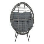 Πολυθρόνα Nestie pakoworld wicker rattan γκρι-μεταλλικό γκρι πόδι-γκρι μαξιλάρι 102x80x155εκ Πολυθρόνα Nestie pakoworld wicker rattan γκρι-μεταλλικό γκρι πόδι-γκρι μαξιλάρι 102x80x155εκ