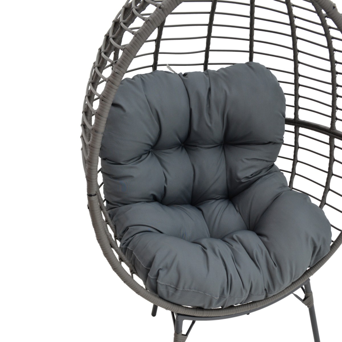 Πολυθρόνα Nestie pakoworld wicker rattan γκρι-μεταλλικό γκρι πόδι-γκρι μαξιλάρι 102x80x155εκ Πολυθρόνα Nestie pakoworld wicker rattan γκρι-μεταλλικό γκρι πόδι-γκρι μαξιλάρι 102x80x155εκ