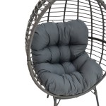 Πολυθρόνα Nestie pakoworld wicker rattan γκρι-μεταλλικό γκρι πόδι-γκρι μαξιλάρι 102x80x155εκ Πολυθρόνα Nestie pakoworld wicker rattan γκρι-μεταλλικό γκρι πόδι-γκρι μαξιλάρι 102x80x155εκ