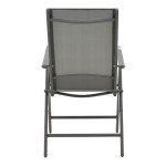 Πολυθρόνα Candor pakoworld ανθρακί μέταλλο και γκρι textilene 51.5x63.5x107εκ