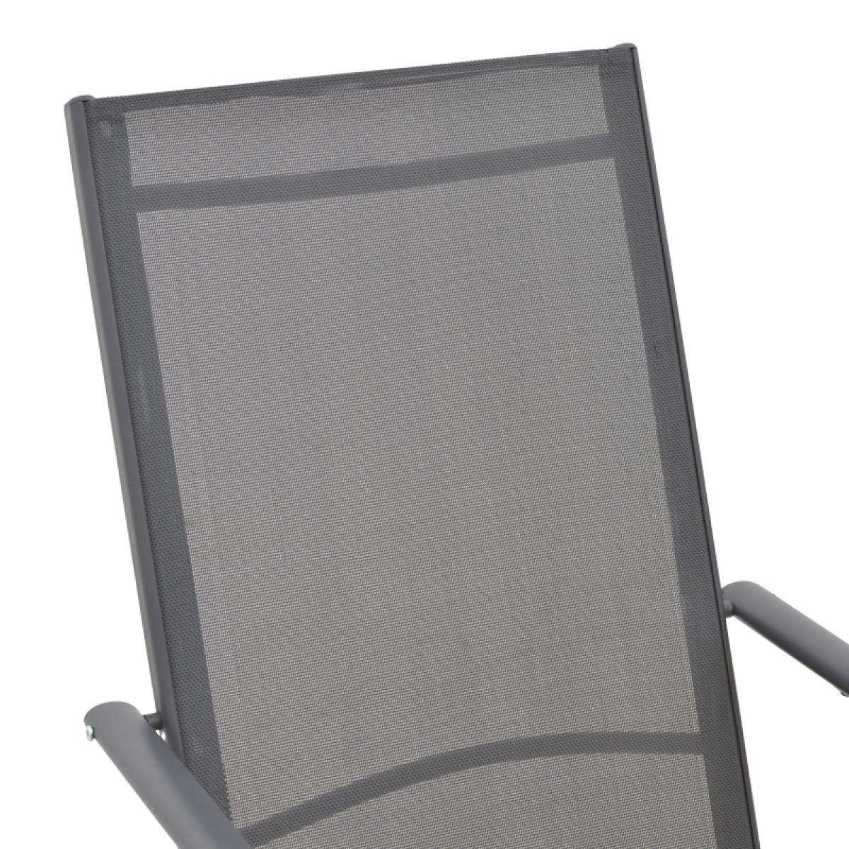 Πολυθρόνα Candor pakoworld ανθρακί μέταλλο και γκρι textilene 51.5x63.5x107εκ