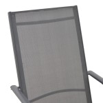 Πολυθρόνα Candor pakoworld ανθρακί μέταλλο και γκρι textilene 51.5x63.5x107εκ