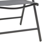 Πολυθρόνα Candor pakoworld ανθρακί μέταλλο και γκρι textilene 51.5x63.5x107εκ