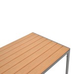 Τραπέζι Nares pakoworld αλουμίνιο ανθρακί-plywood φυσικό 140x80x72.5εκ Τραπέζι Nares pakoworld αλουμίνιο ανθρακί-plywood φυσικό 140x80x72.5εκ