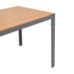 Τραπέζι Nares pakoworld αλουμίνιο ανθρακί-plywood φυσικό 140x80x72.5εκ Τραπέζι Nares pakoworld αλουμίνιο ανθρακί-plywood φυσικό 140x80x72.5εκ