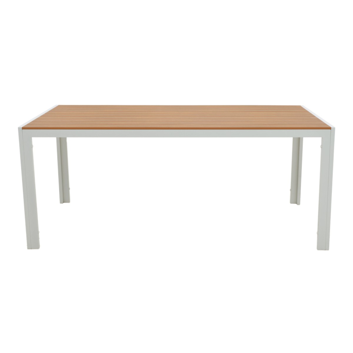 Τραπέζι Nares pakoworld αλουμίνιο λευκό-plywood φυσικό 180x90x72.5εκ Τραπέζι Nares pakoworld αλουμίνιο λευκό-plywood φυσικό 180x90x72.5εκ