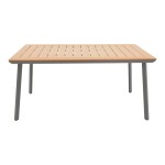 Τραπέζι Griffith pakoworld μαύρο αλουμίνιο και plywood σε φυσική απόχρωση 160x80x74εκ Τραπέζι Griffith pakoworld μαύρο αλουμίνιο και plywood σε φυσική απόχρωση 160x80x74εκ