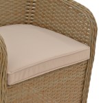 Πολυθρόνα κήπου Hadrian pakoworld rattan καφέ- textilene μπεζ 57x70x85εκ Πολυθρόνα κήπου Hadrian pakoworld rattan καφέ- textilene μπεζ 57x70x85εκ