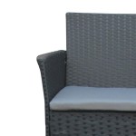 Σαλόνι κήπου Calmness pakoworld σετ 4τμχ rattan μαύρο-ύφασμα γκρι Σαλόνι κήπου Calmness pakoworld σετ 4τμχ rattan μαύρο-ύφασμα γκρι