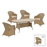 Tραπεζαρία Hadrian-Keir pakoworld σετ 7τεμ καφέ rattan-μπεζ textilene-καφέ αλουμίνιο 180x90x72εκ Tραπεζαρία Hadrian-Keir pakoworld σετ 7τεμ καφέ rattan-μπεζ textilene-καφέ αλουμίνιο 180x90x72εκ