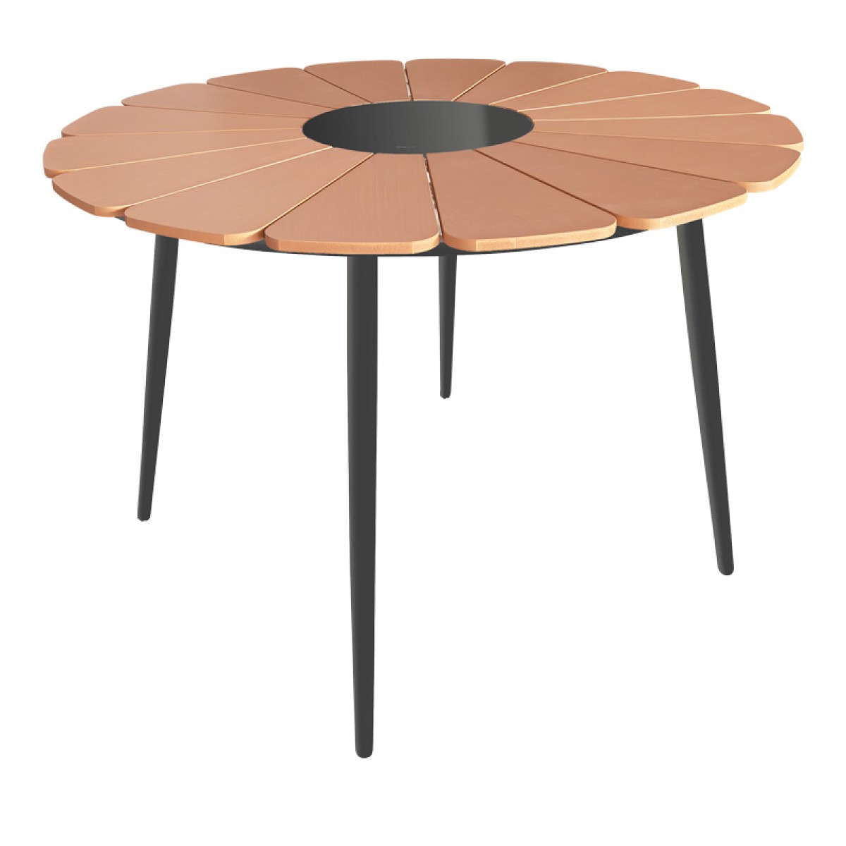 Τραπέζι Pinap pakoworld μαύρο αλουμίνιο και plywood σε φυσική απόχρωση Φ110x74εκ Τραπέζι Pinap pakoworld μαύρο αλουμίνιο και plywood σε φυσική απόχρωση Φ110x74εκ