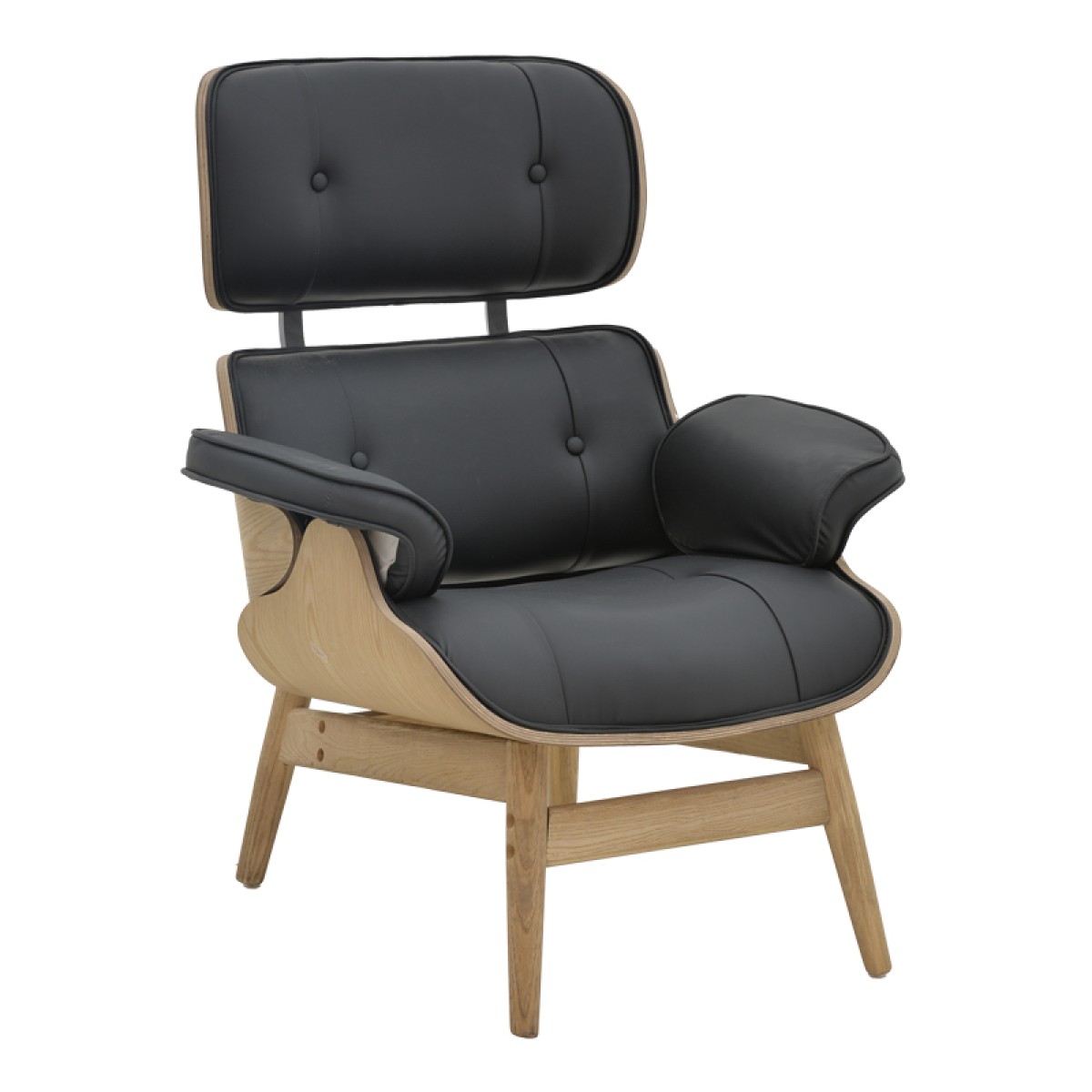 Πολυθρόνα relax Mirto pakoworld μασίφ ξύλο καρυδί -PU μαύρο 80x80x96.5εκ Πολυθρόνα relax Mirto pakoworld μασίφ ξύλο καρυδί -PU μαύρο 80x80x96.5εκ