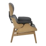 Πολυθρόνα relax Mirto pakoworld μασίφ ξύλο καρυδί -PU μαύρο 80x80x96.5εκ Πολυθρόνα relax Mirto pakoworld μασίφ ξύλο καρυδί -PU μαύρο 80x80x96.5εκ