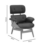 Πολυθρόνα relax Mirto pakoworld μασίφ ξύλο καρυδί -PU μαύρο 80x80x96.5εκ Πολυθρόνα relax Mirto pakoworld μασίφ ξύλο καρυδί -PU μαύρο 80x80x96.5εκ