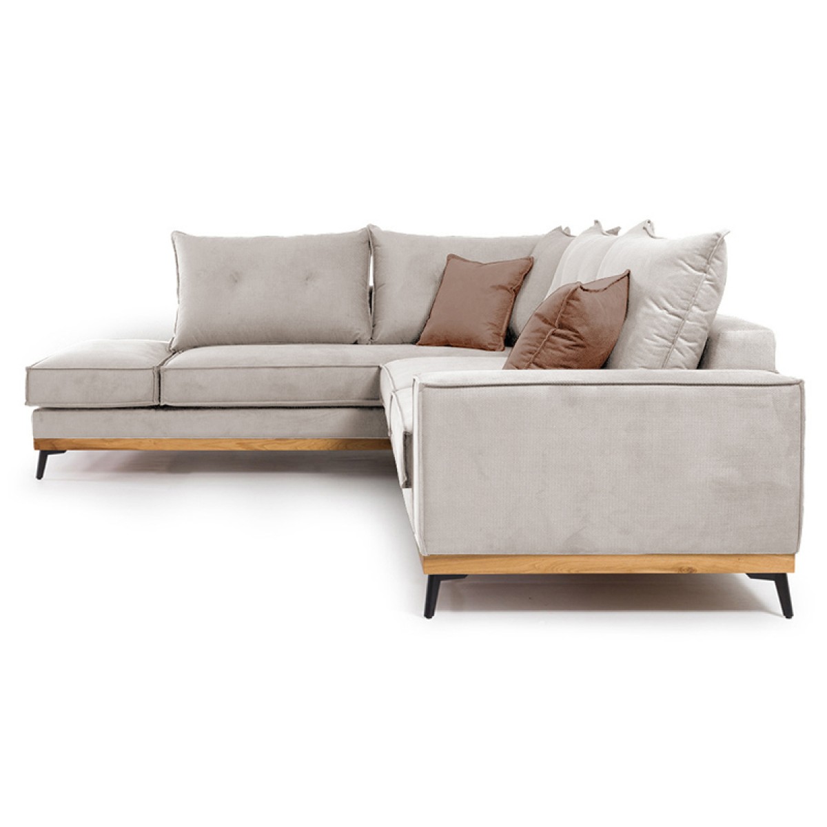 Γωνιακός καναπές δεξιά γωνία Luxury II pakoworld ύφασμα cream-mocha 290x235x95εκ Γωνιακός καναπές δεξιά γωνία Luxury II pakoworld ύφασμα cream-mocha 290x235x95εκ