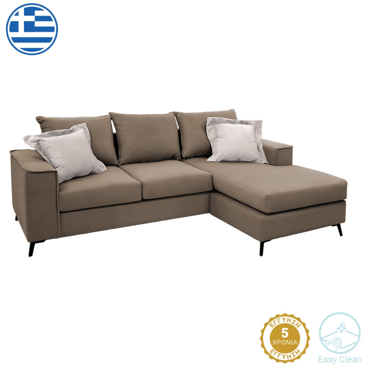 Γωνιακός καναπές Fabulous pakoworld αναστρέψιμος ύφασμα mocha-cream 240x165x95εκ Γωνιακός καναπές Fabulous pakoworld αναστρέψιμος ύφασμα mocha-cream 240x165x95εκ