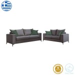 Σετ σαλονιού Verona 2τεμ 2θέσιος-3θέσιος ανθρακί - μαξιλάρια κυπαρισσί Σετ σαλονιού Verona 2τεμ 2θέσιος-3θέσιος ανθρακί - μαξιλάρια κυπαρισσί