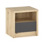 Κομοδίνο Lavinia pakoworld ανθρακί-sonoma 46.5x39.5x45.5εκ Κομοδίνο Lavinia pakoworld ανθρακί-sonoma 46.5x39.5x45.5εκ