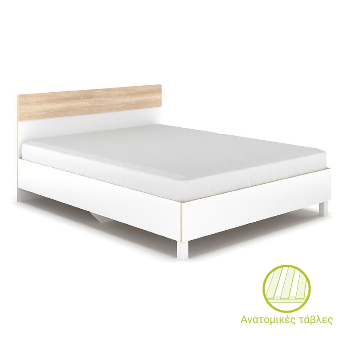 Κρεβάτι Awell pakoworld sonoma-λευκό 160x200εκ Κρεβάτι Awell pakoworld sonoma-λευκό 160x200εκ