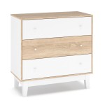 Συρταριέρα Awell pakoworld 3ων συρταριών sonoma-λευκό 90x44x88,5εκ Συρταριέρα Awell pakoworld 3ων συρταριών sonoma-λευκό 90x44x88,5εκ