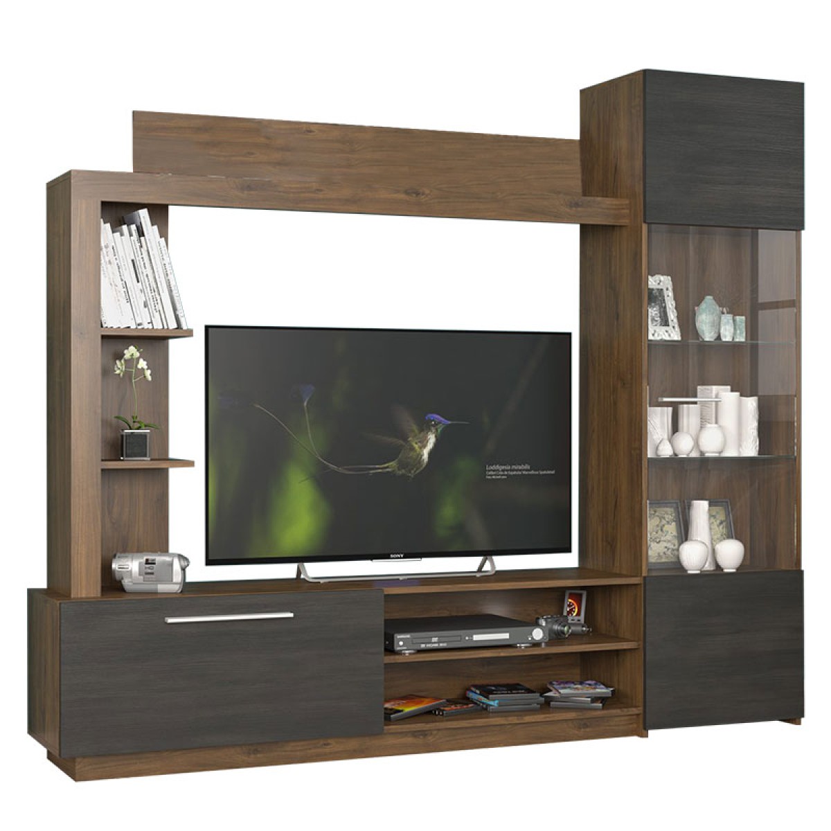 Σύνθετο σαλονιού June pakoworld καρυδί-wenge 204x35x177εκ Σύνθετο σαλονιού June pakoworld καρυδί-wenge 204x35x177εκ