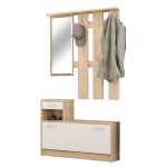 Έπιπλο εισόδου Jamie pakoworld φυσικό-λευκό 100x27.5x187εκ Έπιπλο εισόδου Jamie pakoworld φυσικό-λευκό 100x27.5x187εκ