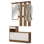 Έπιπλο εισόδου Jamie pakoworld καρυδί-λευκό 100x27,5x187εκ Έπιπλο εισόδου Jamie pakoworld καρυδί-λευκό 100x27,5x187εκ