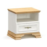 Κομοδίνο Jaden pakoworld golden oak-λευκό antique 49x41x47εκ Κομοδίνο Jaden pakoworld golden oak-λευκό antique 49x41x47εκ
