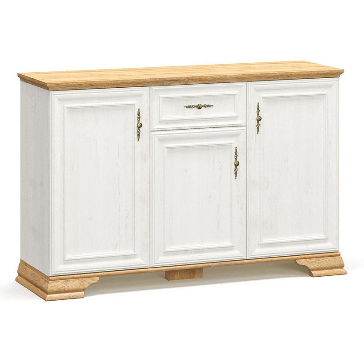 Μπουφές Jaden pakoworld golden oak-λευκό antique 137,5x39x88,5εκ Μπουφές Jaden pakoworld golden oak-λευκό antique 137,5x39x88,5εκ