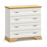 Συρταριέρα Jaden pakoworld 4ων συρταριών golden oak-λευκό antique 93,5x39x88,5εκ Συρταριέρα Jaden pakoworld 4ων συρταριών golden oak-λευκό antique 93,5x39x88,5εκ
