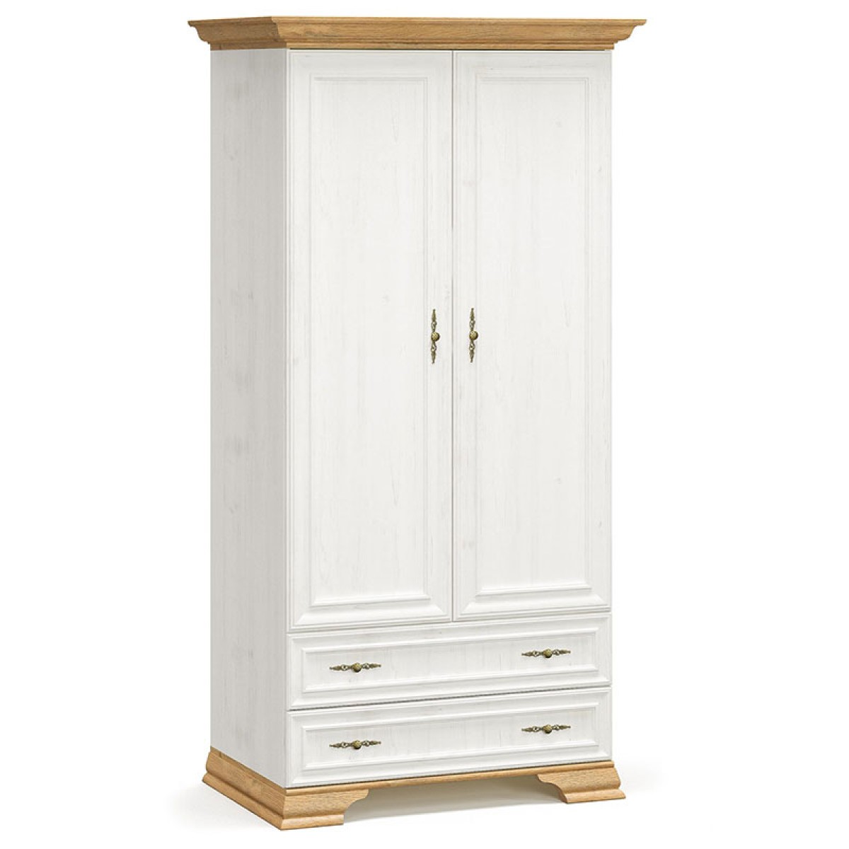 Ντουλάπα Jaden pakoworld δίφυλλη golden oak-λευκό antique 101x62x197,5εκ Ντουλάπα Jaden pakoworld δίφυλλη golden oak-λευκό antique 101x62x197,5εκ