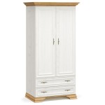 Ντουλάπα Jaden pakoworld δίφυλλη golden oak-λευκό antique 101x62x197,5εκ Ντουλάπα Jaden pakoworld δίφυλλη golden oak-λευκό antique 101x62x197,5εκ