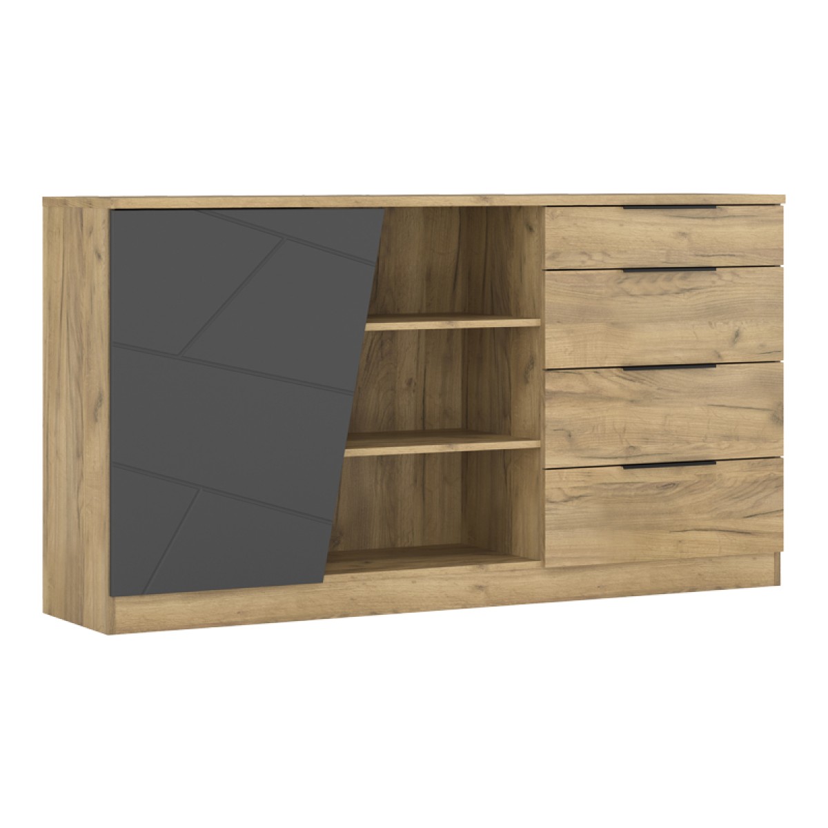 Μπουφές Phoebe pakoworld σε sonoma - γκρι απόχρωση 170.2x40x92εκ Μπουφές Phoebe pakoworld σε sonoma - γκρι απόχρωση 170.2x40x92εκ
