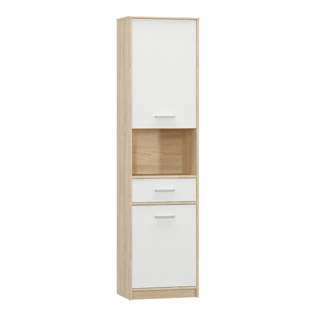 Ντουλάπα στήλη Letto pakoworld σε oak - λευκό ματ απόχρωση 50,2x34,3x195εκ Ντουλάπα στήλη Letto pakoworld σε oak - λευκό ματ απόχρωση 50,2x34,3x195εκ