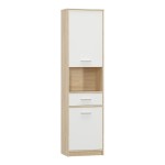 Ντουλάπα στήλη Letto pakoworld σε oak - λευκό ματ απόχρωση 50,2x34,3x195εκ Ντουλάπα στήλη Letto pakoworld σε oak - λευκό ματ απόχρωση 50,2x34,3x195εκ
