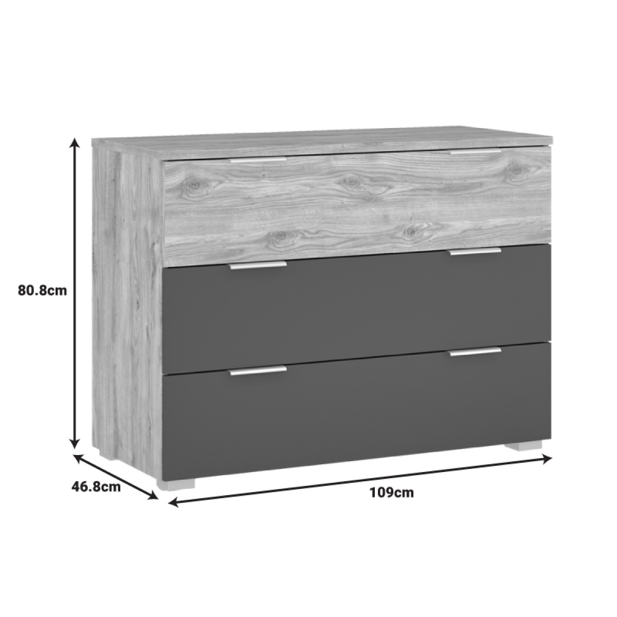 Συρταριέρα Kantri pakoworld σε sonoma - γκρι απόχρωση 109x46.8x80.8εκ Συρταριέρα Kantri pakoworld σε sonoma - γκρι απόχρωση 109x46.8x80.8εκ