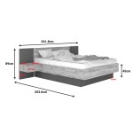 Κρεβάτι διπλό Kantri pakoworld σε sonoma - γκρι απόχρωση 160x200εκ Κρεβάτι διπλό Kantri pakoworld σε sonoma - γκρι απόχρωση 160x200εκ