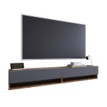 Έπιπλο τηλεόρασης επιτοίχιο Handra pakoworld ανθρακί-oak 180x31,5x29,5εκ Έπιπλο τηλεόρασης επιτοίχιο Handra pakoworld ανθρακί-oak 180x31,5x29,5εκ