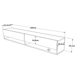 Έπιπλο τηλεόρασης επιτοίχιο Handra pakoworld ανθρακί-oak 180x31,5x29,5εκ Έπιπλο τηλεόρασης επιτοίχιο Handra pakoworld ανθρακί-oak 180x31,5x29,5εκ