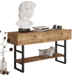 Κονσόλα Vien pakoworld oak-μαύρο 139x43x75,5εκ Κονσόλα Vien pakoworld oak-μαύρο 139x43x75,5εκ