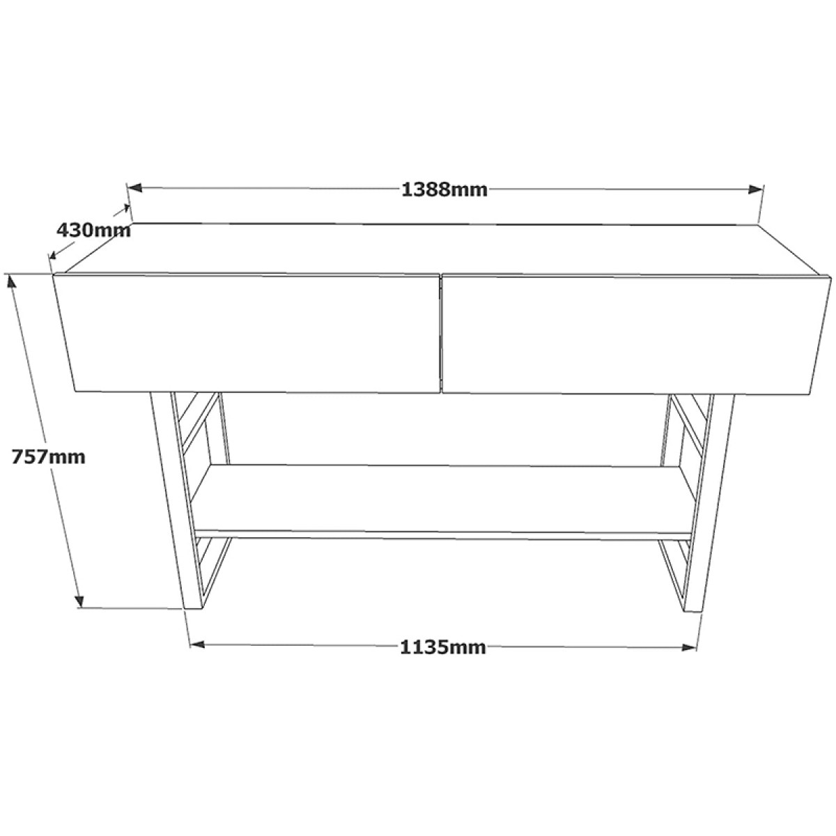 Κονσόλα Vien pakoworld oak-μαύρο 139x43x75,5εκ Κονσόλα Vien pakoworld oak-μαύρο 139x43x75,5εκ