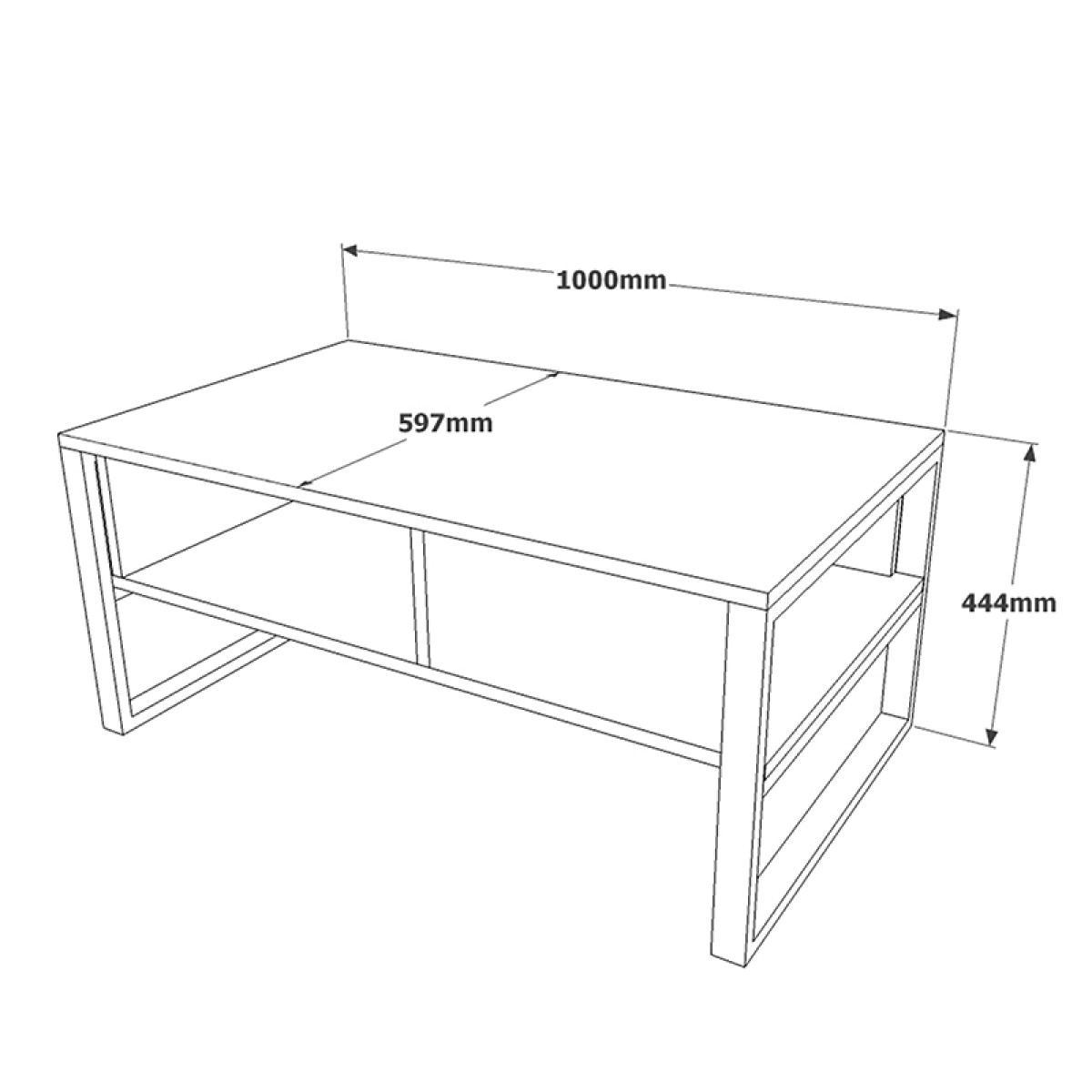 Τραπέζι σαλονιού Honora pakoworld oak-μαύρο 100x60x44,5εκ Τραπέζι σαλονιού Honora pakoworld oak-μαύρο 100x60x44,5εκ