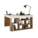 Γραφείο γωνιακό Rosaline pakoworld λευκό-oak 120x129x72εκ Γραφείο γωνιακό Rosaline pakoworld λευκό-oak 120x129x72εκ