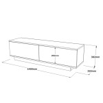 Έπιπλο τηλεόρασης Zoeva pakoworld γκρι cemento 140x35,5x38εκ Έπιπλο τηλεόρασης Zoeva pakoworld γκρι cemento 140x35,5x38εκ