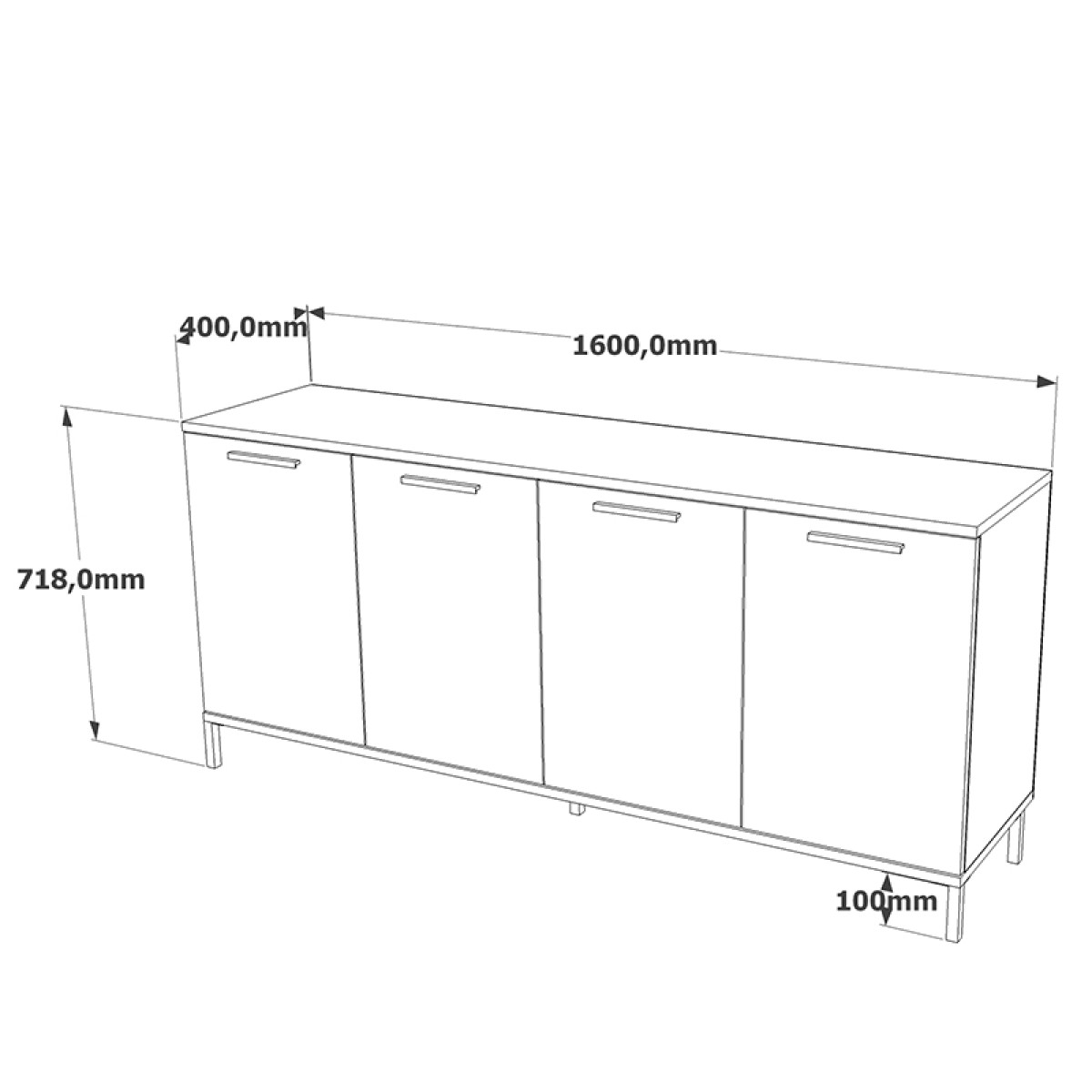 Μπουφές Kermit pakoworld ανθρακί-oak 160x40x72εκ Μπουφές Kermit pakoworld ανθρακί-oak 160x40x72εκ