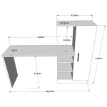 Γραφείο-ραφιέρα Kary pakoworld μαύρο-oak 152,5x40x120εκ Γραφείο-ραφιέρα Kary pakoworld μαύρο-oak 152,5x40x120εκ