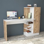 Γραφείο-ραφιέρα Kary pakoworld λευκό-oak 152,5x40x120εκ Γραφείο-ραφιέρα Kary pakoworld λευκό-oak 152,5x40x120εκ